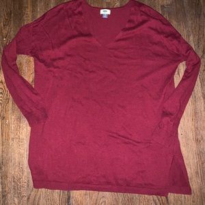 Tunic length maroon sweater from Old Navy